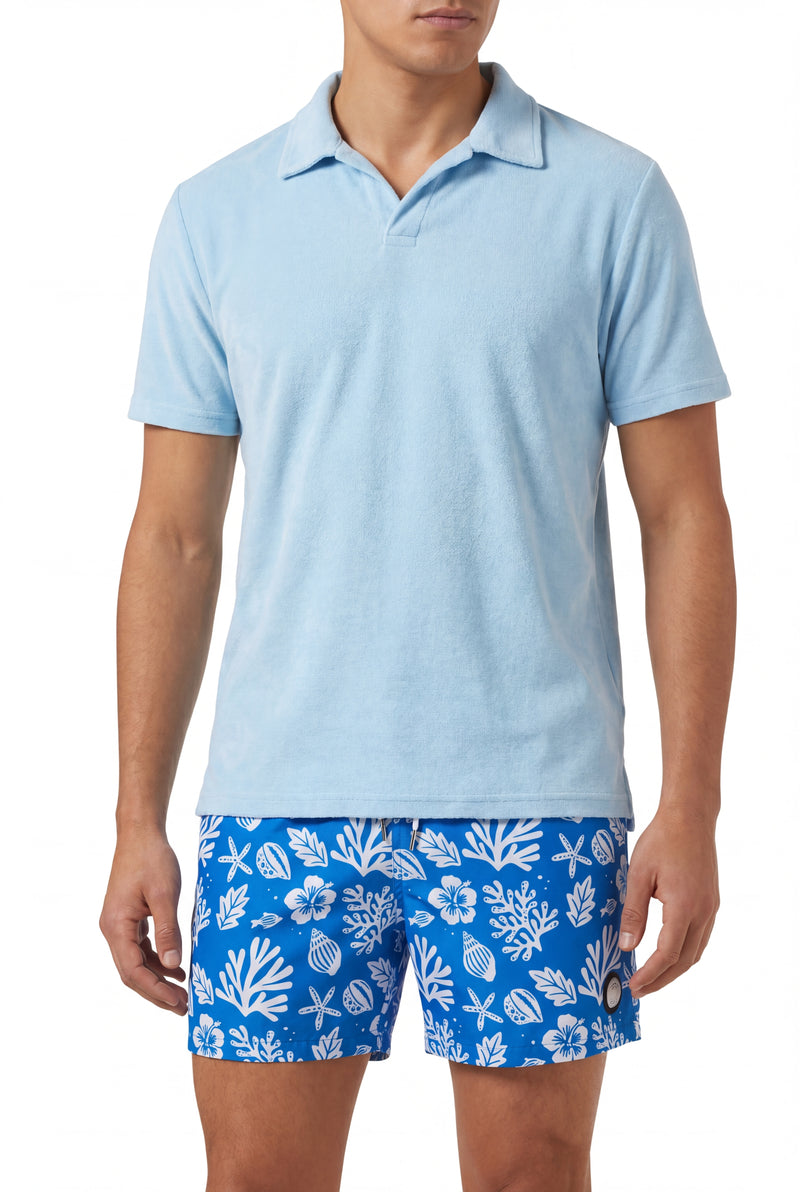 Sea Leaves Swim Short -Blue