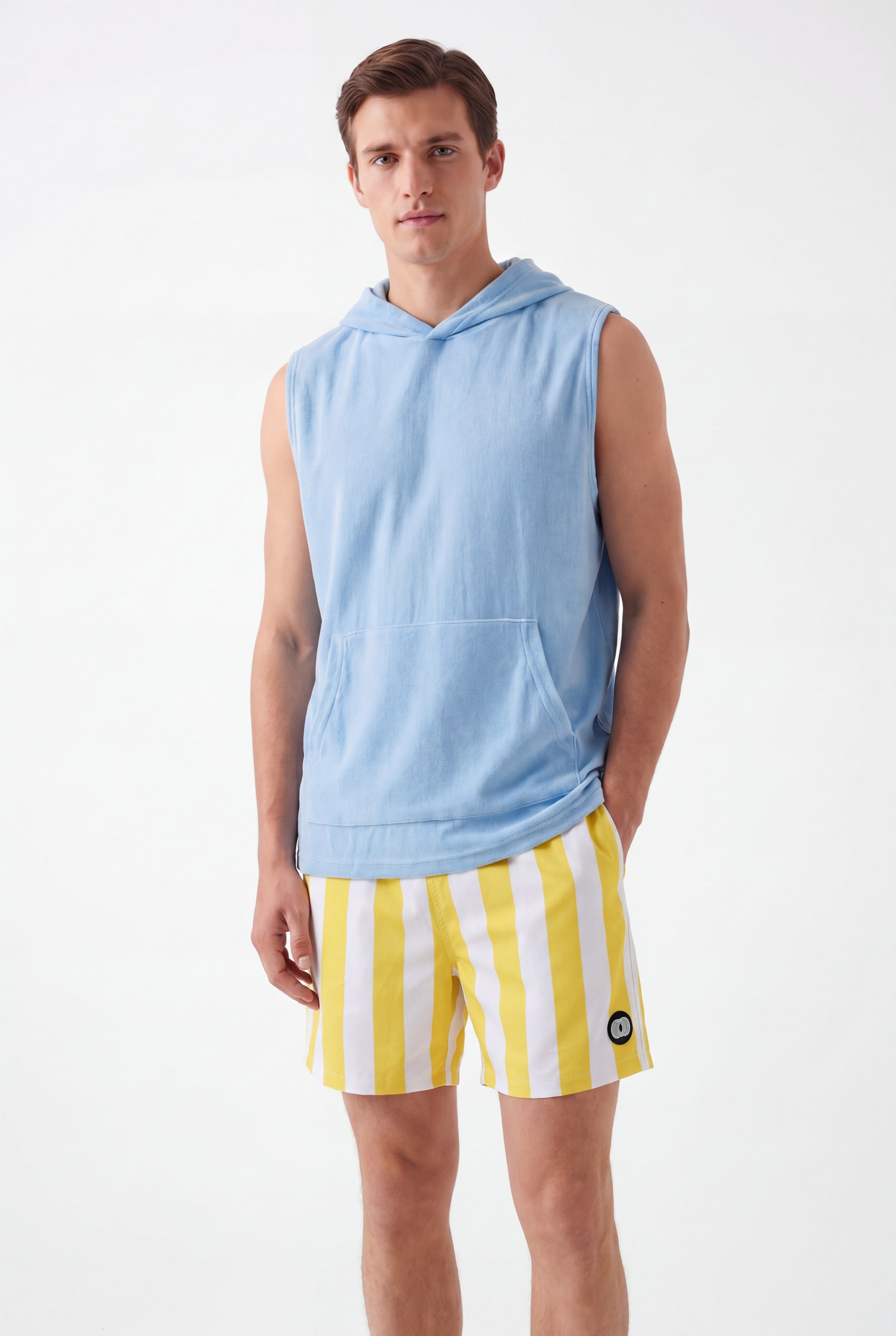 Swimming shorts-Stripe-Yellow