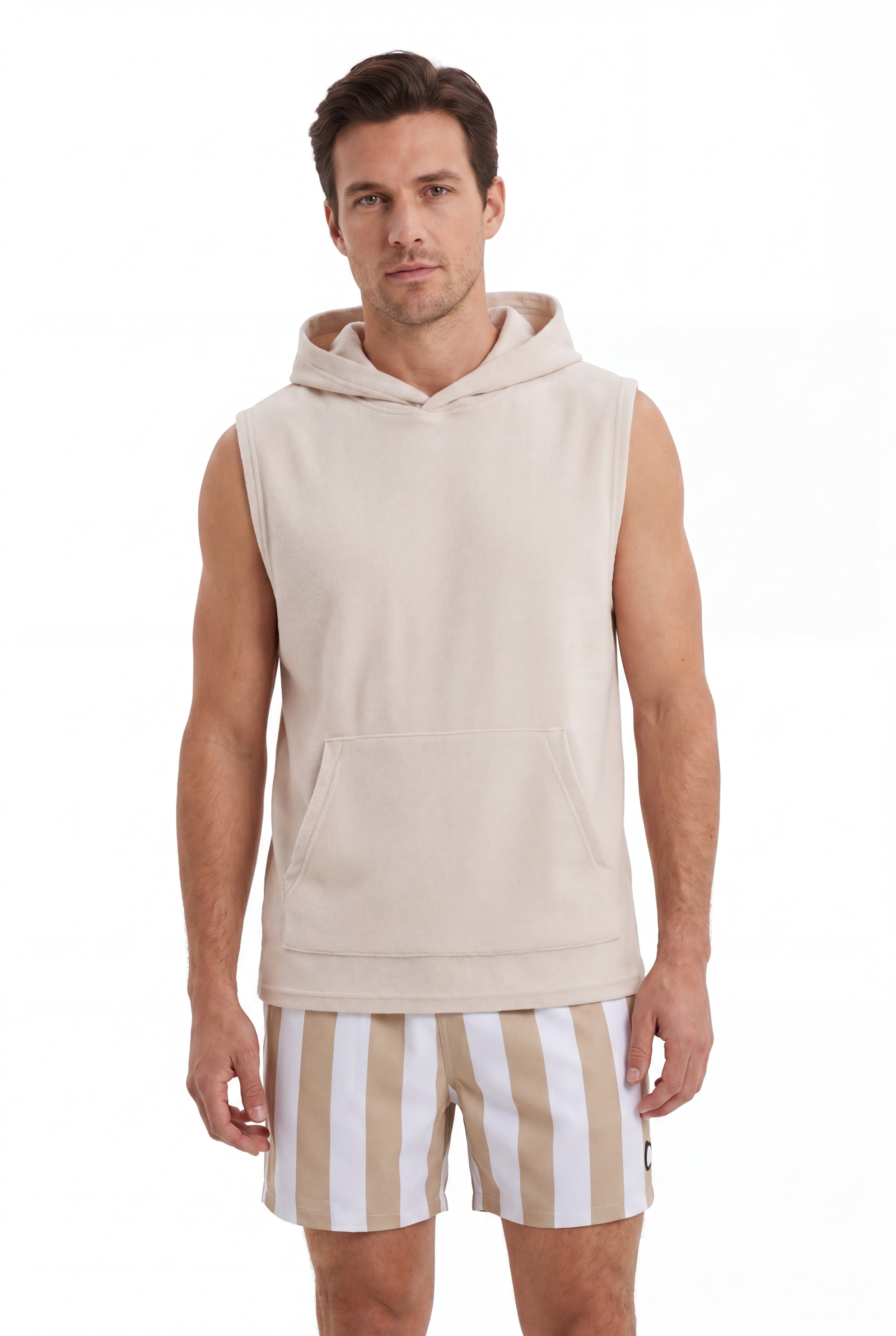 Swimming shorts-Stripe-Baige
