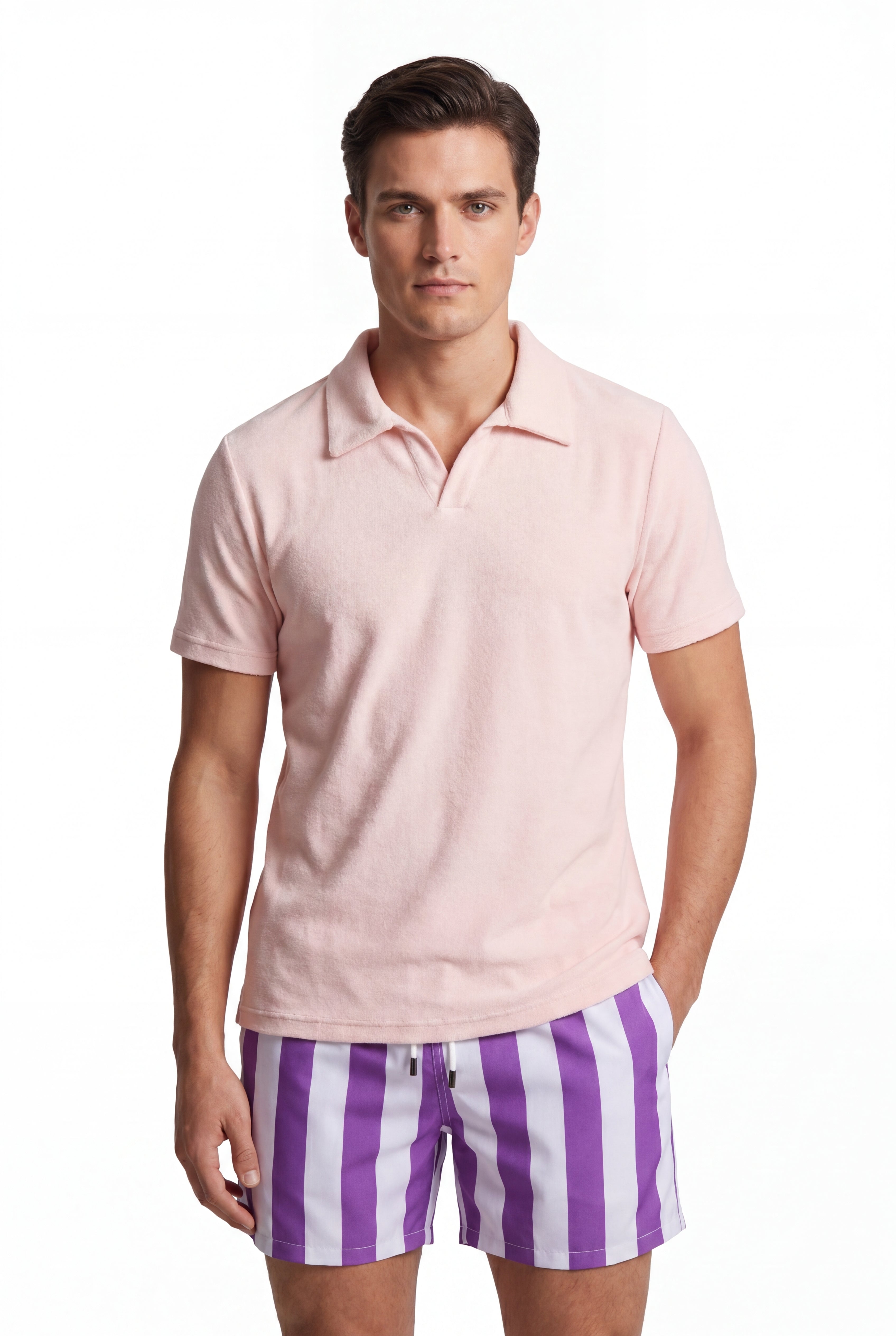 Swimming shorts-Stripe-Purple