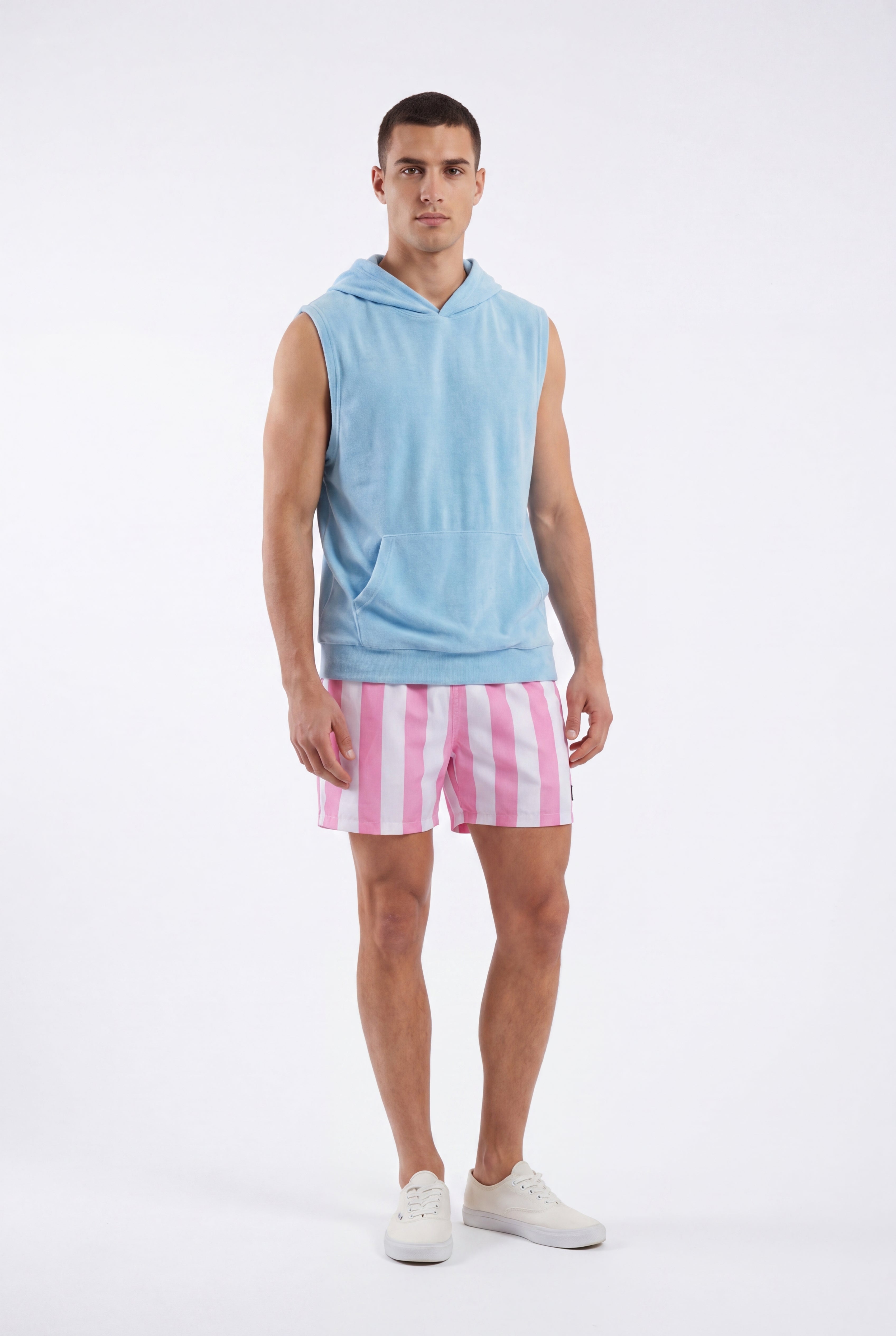 Swimming shorts-Stripe-Pink