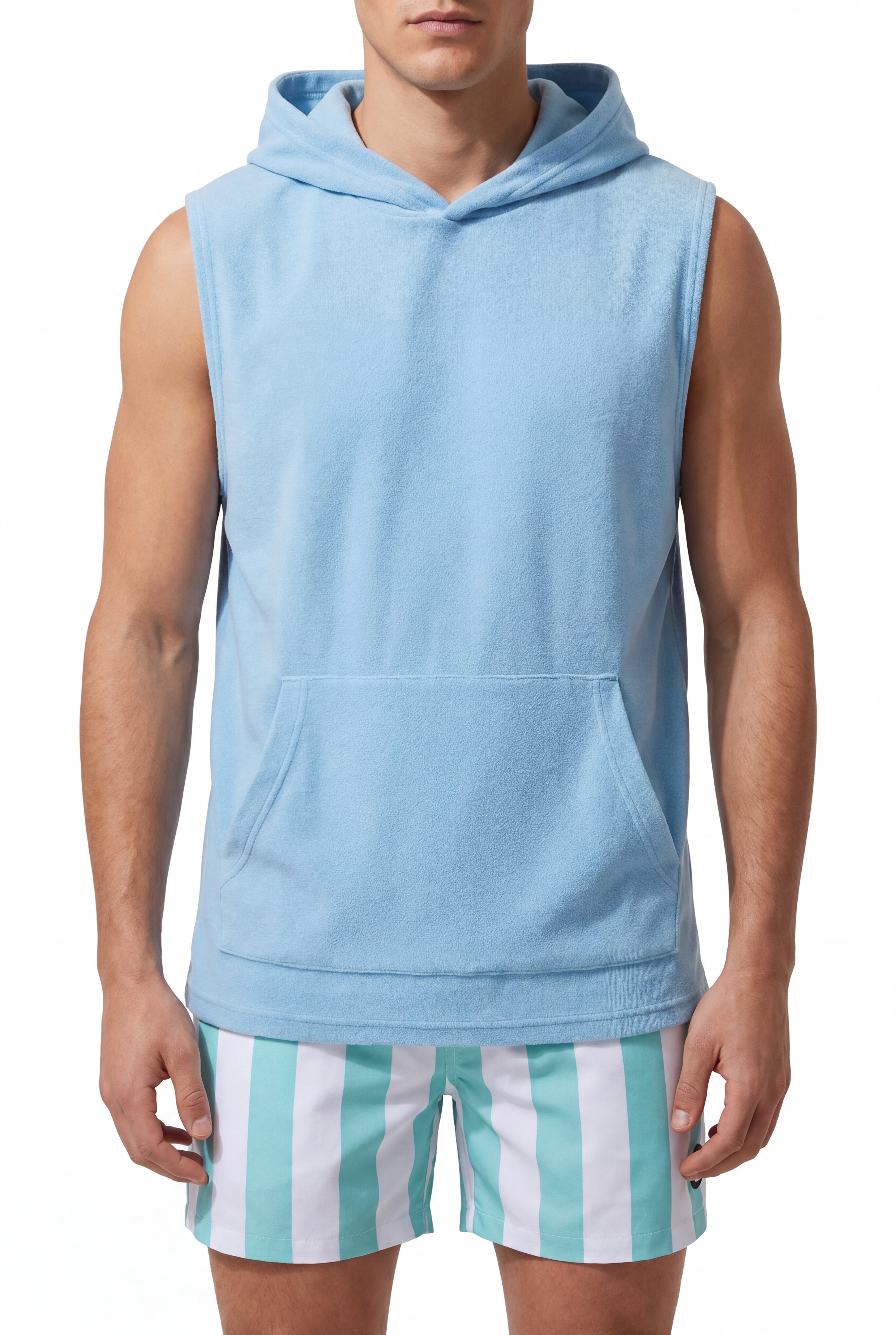 Swimming shorts-Stripe-Mint-Green