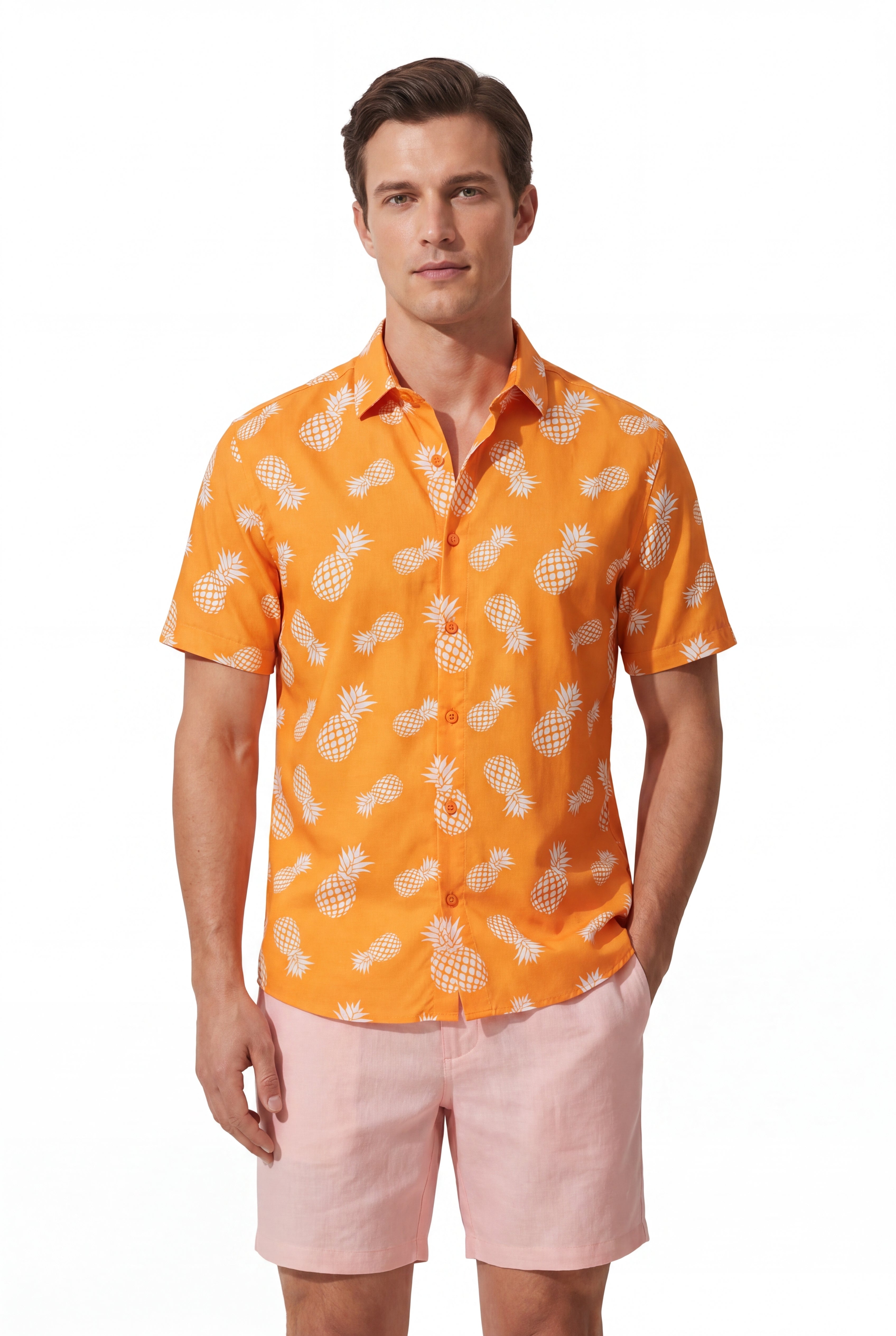 Swimming shorts-Pineapple-Teal-Orange