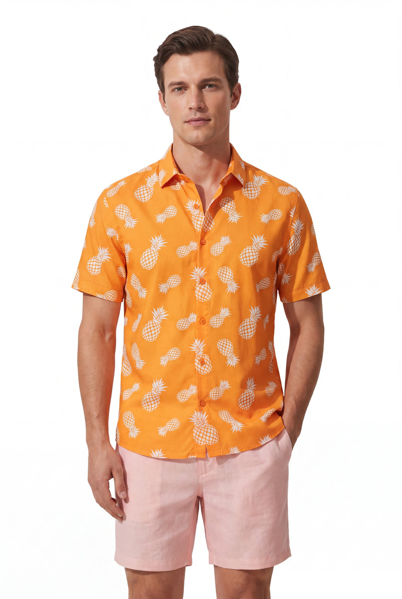 Swimming shorts-Pineapple-Teal-Orange
