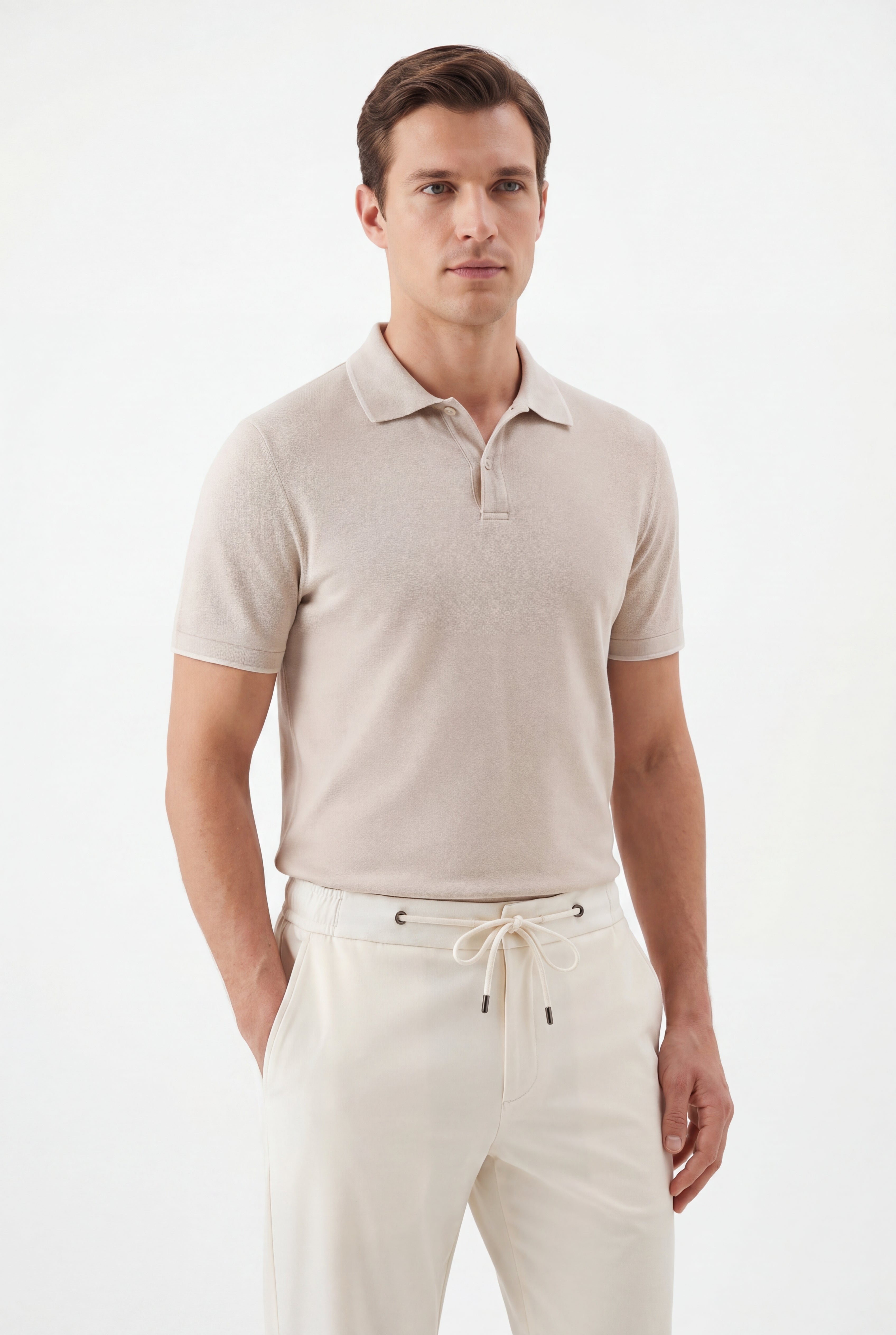Soft weave nylon trouser classic ivory